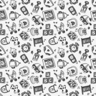 seamless doodle baby pattern background N9