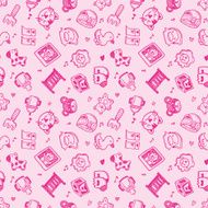 seamless doodle baby pattern background N10