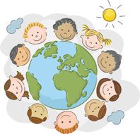 The world&#039;s children in a circle the world