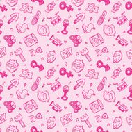 seamless doodle baby pattern background N11