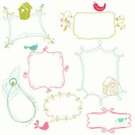 Sweet Doodle Frames with Birds