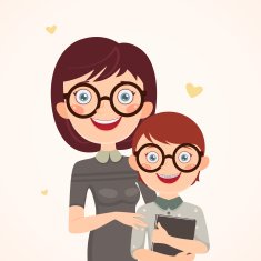 Clever mother and son