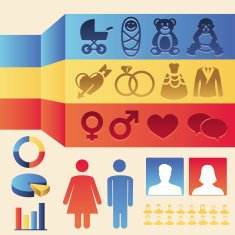 Vector infographics design elements - man and woman icons