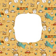 Baby frame with funny children pattern