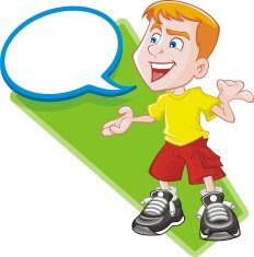 Smiling little boy talking and explaining
