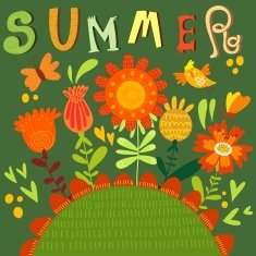 Summer concept floral card