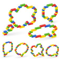 Colorful brick toys bubbles