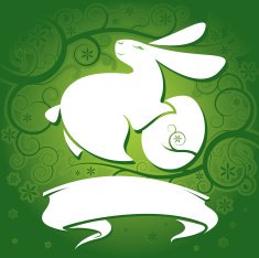 Easter greeting card with rabbit