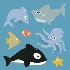 Cartoon Fish Illustration Set