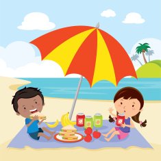 Kids having picnic