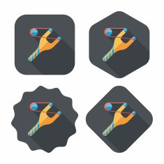 slingshot flat icon with long shadow eps10 N38