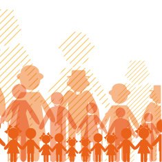 City crowd background Seamless communication people
