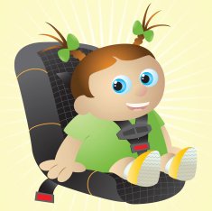 Baby Girl in Car Seat