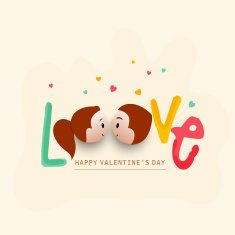 Cute couple for Happy Valentines Day celebration