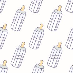 Bottle of milk seamless pattern