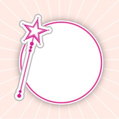 Beautiful rounded frame with magical stick