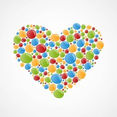 Heart of colorful bubbles Vector illustration