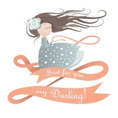 Cute girl with streaming hair