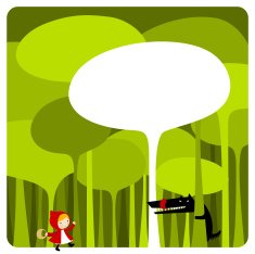 Little Red Riding Hood cute kawaii illustration vector