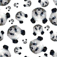 cheerful pattern of muzzles stylish pandas draw a triangle N2
