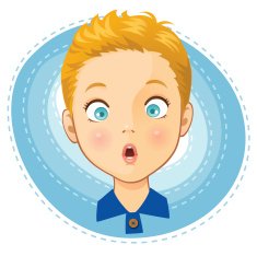 little boy surprised