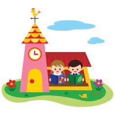 boy and girl reading in school