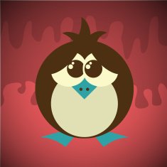Vector Retro Funny Cartoon Penguin