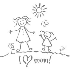 Kids Drawing The Mother's Day vector heart happy N3