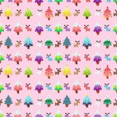 Christmas theme pinetree and reindeer sweety seamless pattern