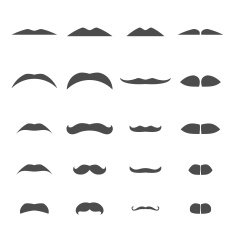 mustache set face parts vector