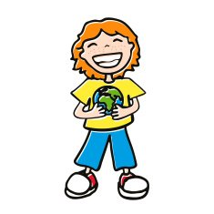 boy holding a globe