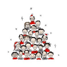 Christmas tree made from group of people for your design