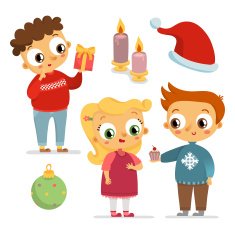Set of children characters holiday style N2