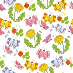 seamless vector background with butterfly