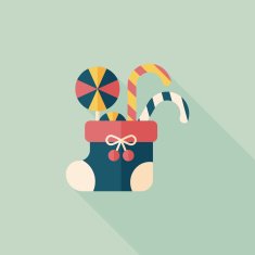 Christmas stocking flat icon with long shadow eps10 N39