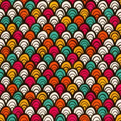 Seamless colorful hand drawn pattern