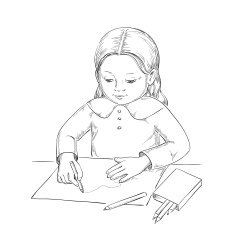 Girl with pencil N2