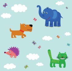 Children's pattern with funny animals