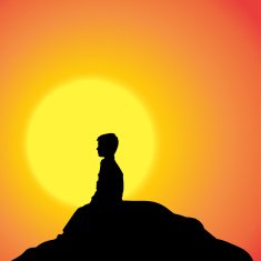 Vector silhouette of boy N51
