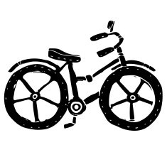 Bicycle black silhouette isolated