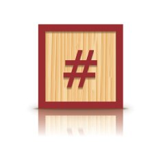 Vector grid sign wooden alphabet block