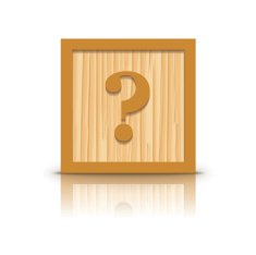 Vector question mark wooden alphabet block