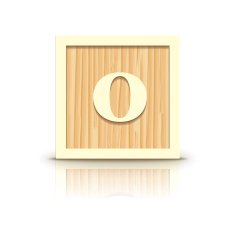Vector number 0 wooden alphabet block