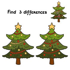 Find 3 differences (christmas tree)