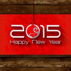 2015 Red Origami Happy New Year Ball