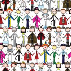 Happy kids seamless pattern N3