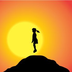Vector silhouette of girl N95