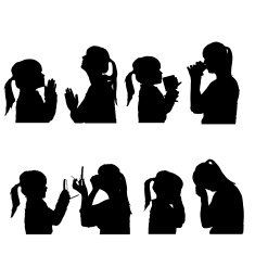 Vector silhouettes people