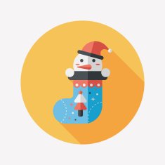 Christmas stocking flat icon with long shadow eps10 N41