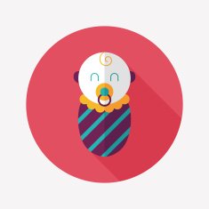 baby flat icon with long shadow N30